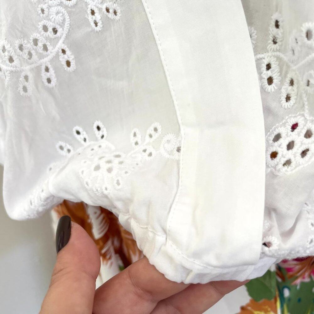 YFB Young Fabulous & Broke white eyelet top size MEDIUM - Picture 7 of 13